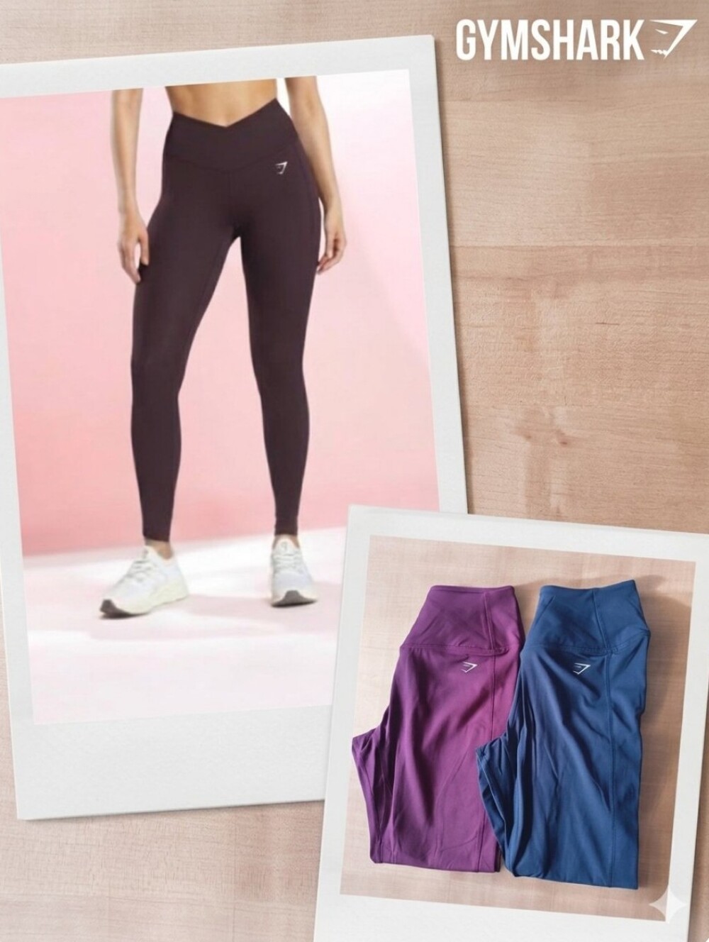 Gymshark Duo Crossover Leggings - Plum & Navy